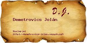 Demetrovics Jolán névjegykártya
